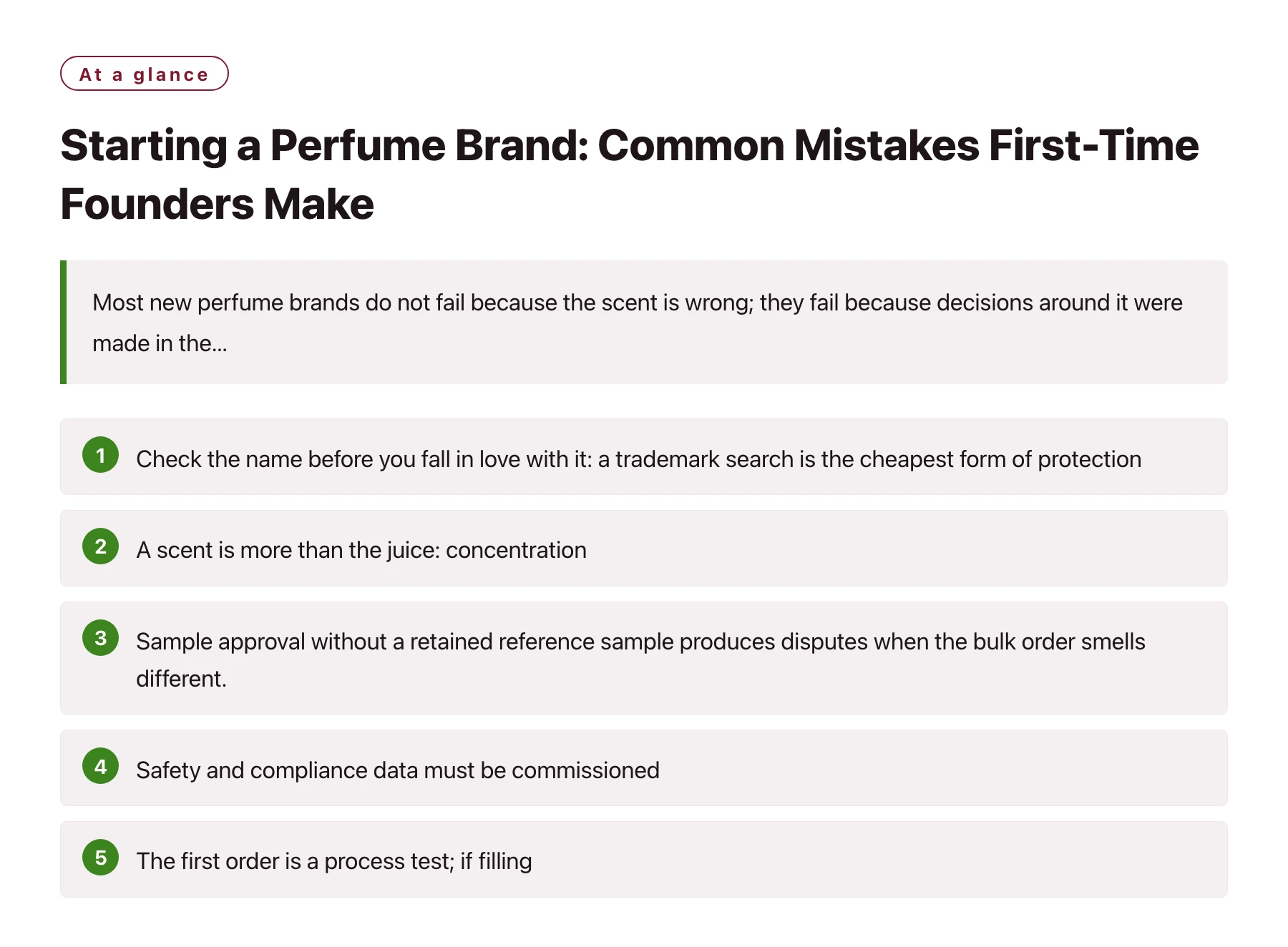 Starting a Perfume Brand: Common Mistakes First-Time Founders Make——全文要点速览